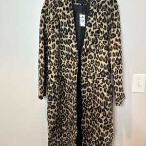 Express Leopard Print Teddy Jacket